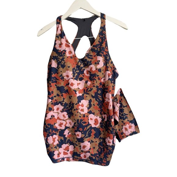 Prana Locano Bra Tank Top Swim Top Pink Floral S - Picture 8 of 9
